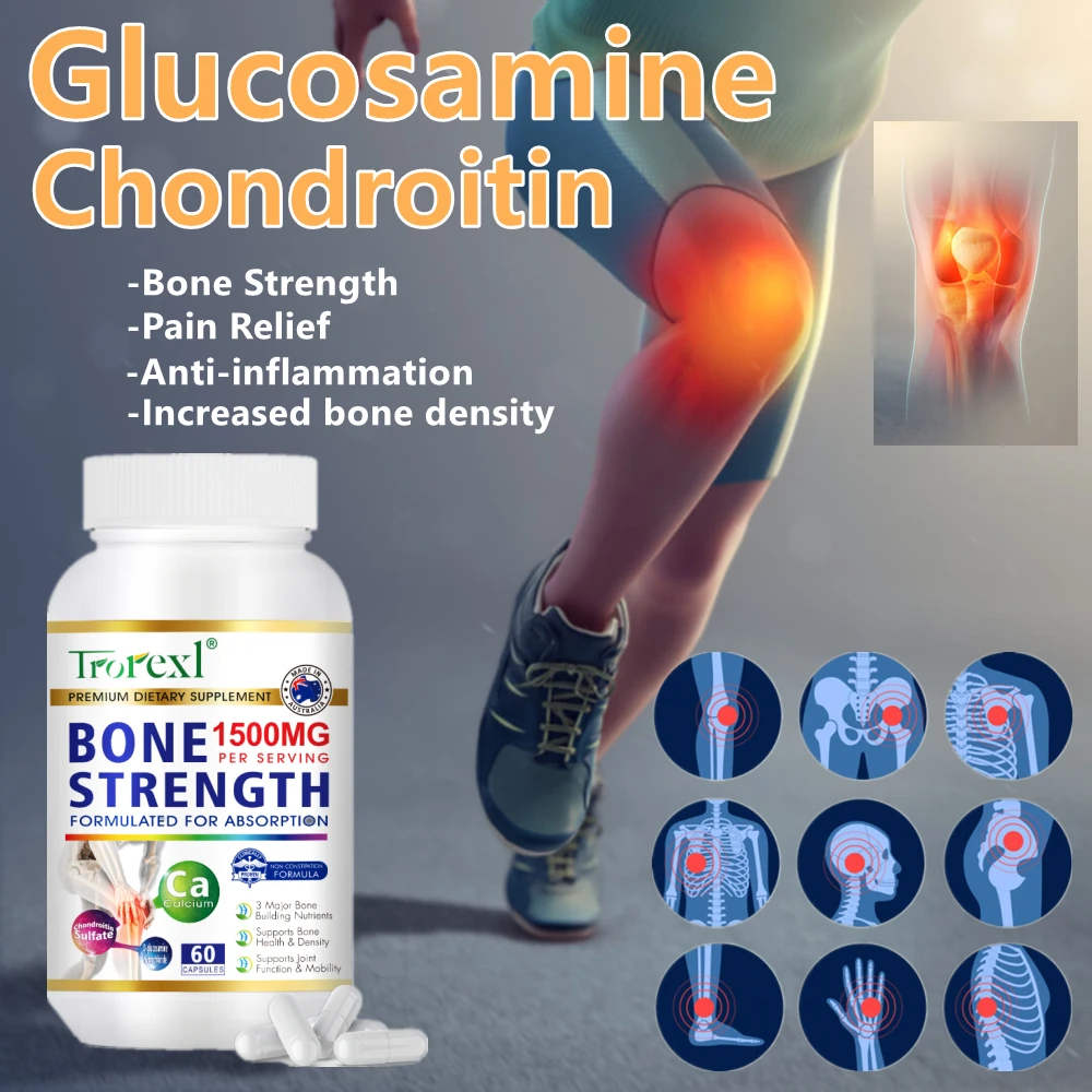 

Glucosamine Chondroitin Turmeric Joint Pain Relief Supplement Best Anti-Inflammatory & Antioxidant Pills for Your Back, Knees