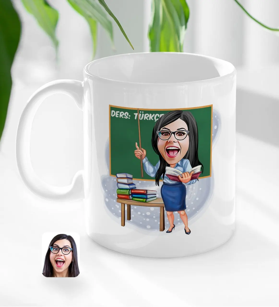

Personalized Women 'S Turkish Öğretmeni Karikatürlü White Mug Bardak-1