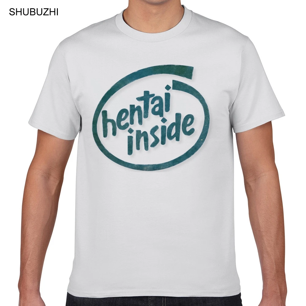 

Tops T Shirt Men hentai anime ahegao girl meme fun hentaiinsidecom Fashion White Geek Cotton Male Tshirt