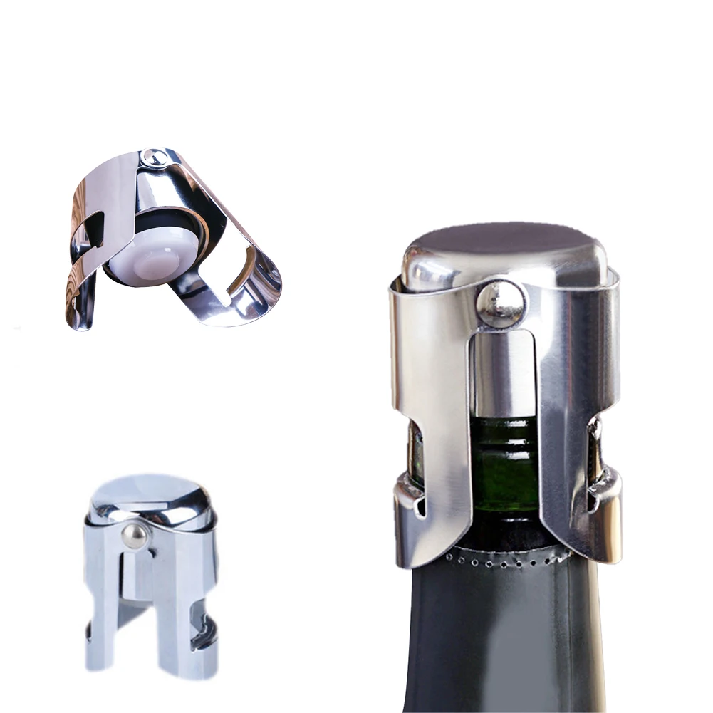 

1pc Bar Inflatable Sparkling Stainless Steel Champagne Stopper Bottle Stopper Button Anti-Skid Leak Red Wine Wine Stopper