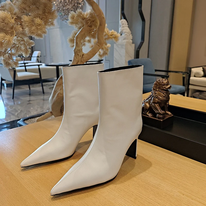 Women High Heels Gold Silver Boots Slip On Ankle Booties Ladies Luxury Shoes Designer Short Boot New Fashion Gladiator Pumps