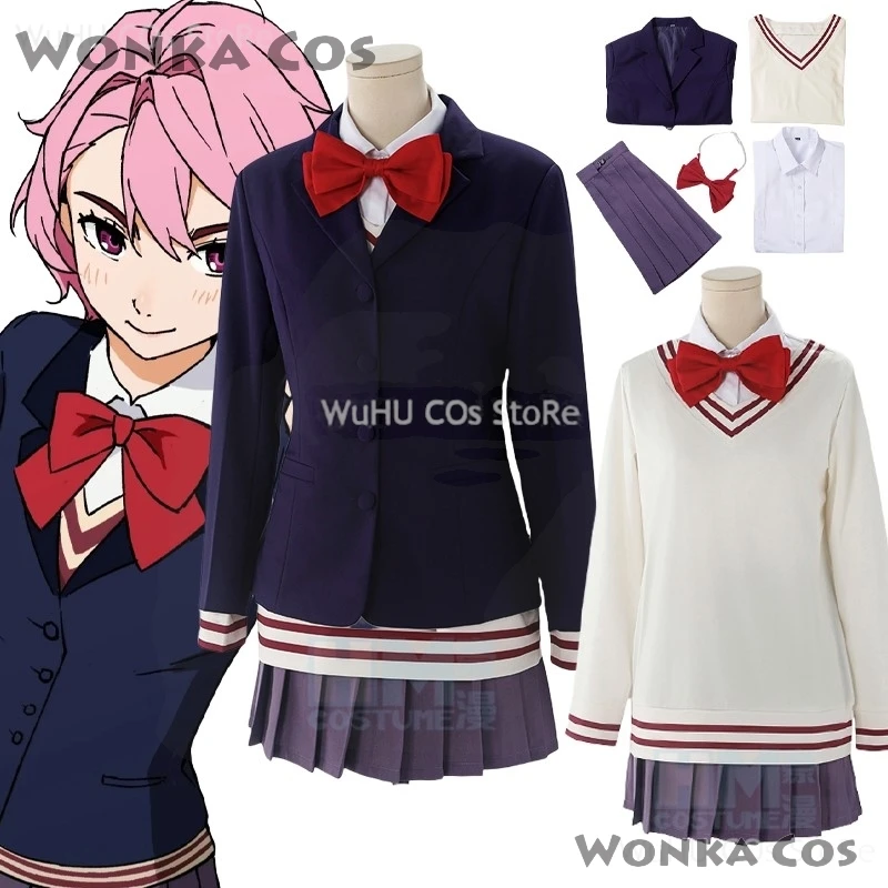 Aira Shiratori Косплей Костюм Парик Аниме Dandadan Школа JK Униформа Платье Юбка Чулки Momo Ayase