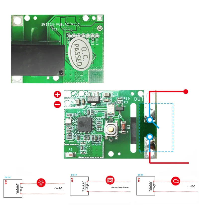 SONOFF Wi-Fi RE5V1C 5 В постоянного тока релейный модуль умного переключателя