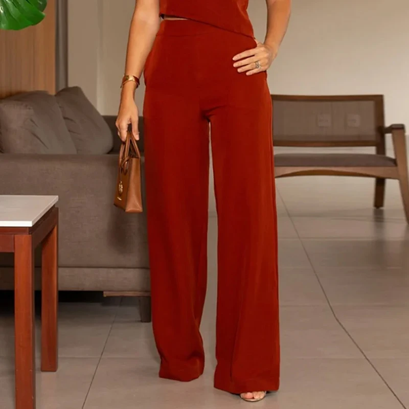 Wefads Женский комплект из двух предметов Повседневный простой однотонный офисный