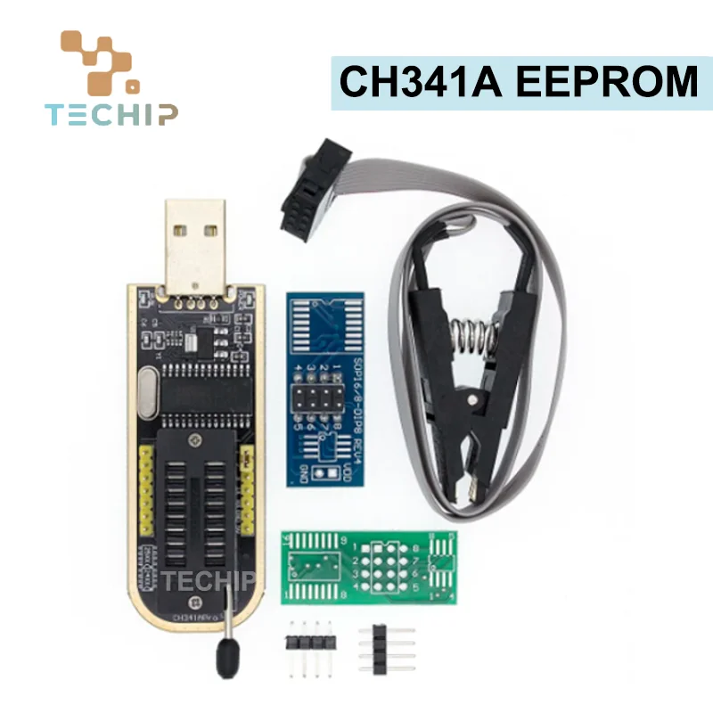 USB-программатор CH341A EEPROM с флэш-BIOS (серия 24 25) + тестовый зажим SOIC8 SOP8 для EEPROM 93CXX / 25CXX / 24CXX