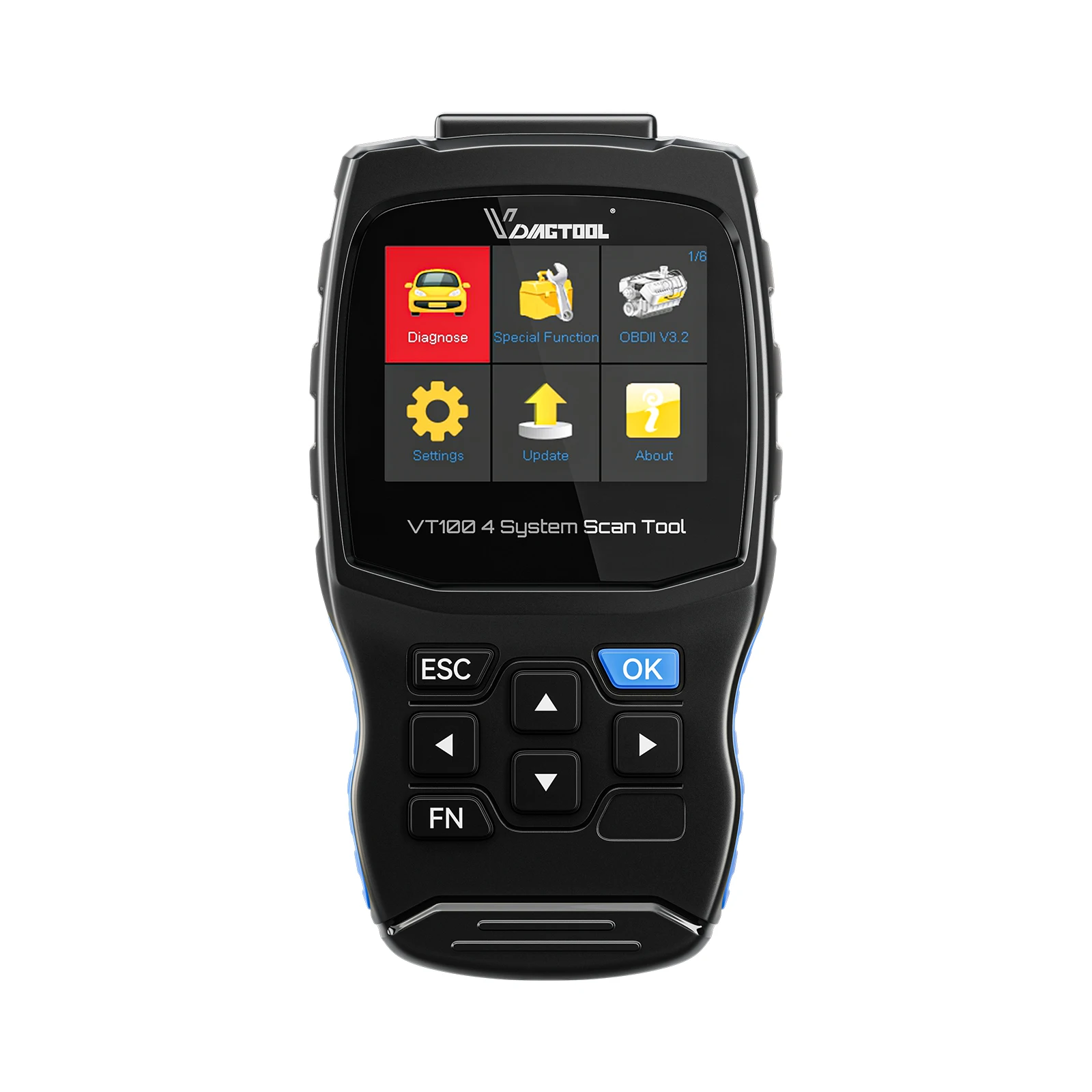 Диагностические сканеры VDIAGTOOL VT100 OBD2, автомобильный считыватель кодов OBD 2, сканер с 5 функциями специальных сервисов, ABS SRS