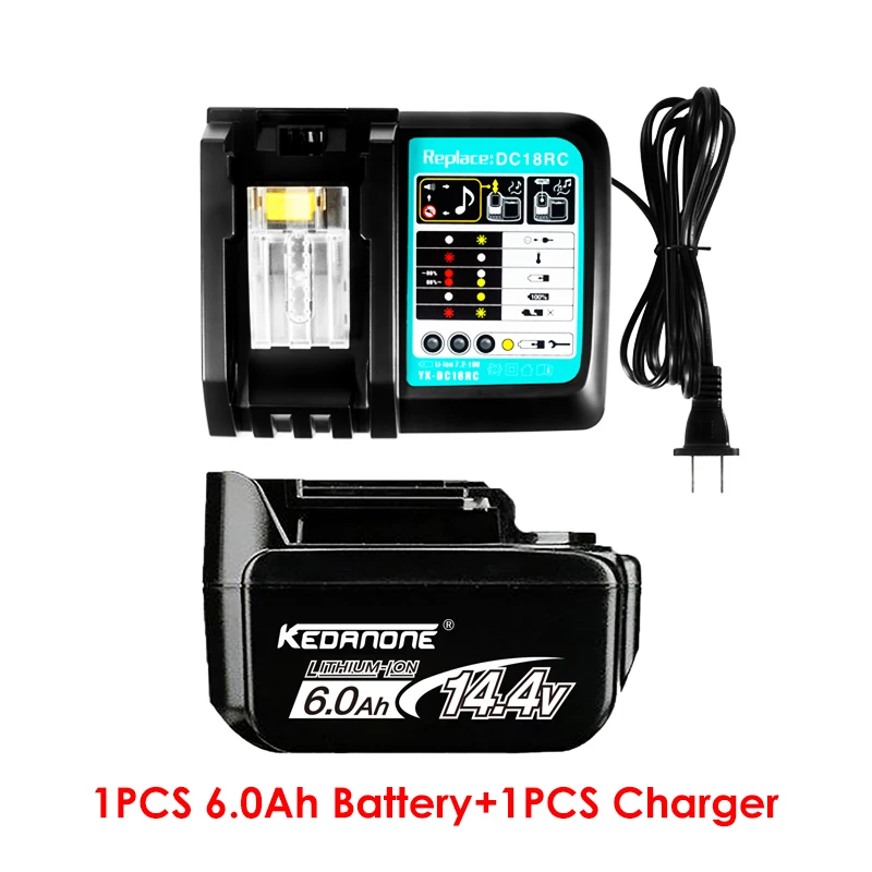 

14.4V 6.0Ah-12Ah Rechargeable Li-ion Battery For Makita 14V Power Tools Batteries BL1460 BL1430 1415 194066-1