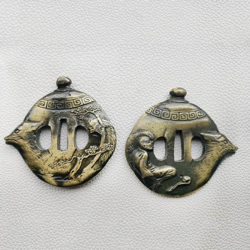 Специальный подарок-Цинковый Сплав Tsuba полый охранник для японского