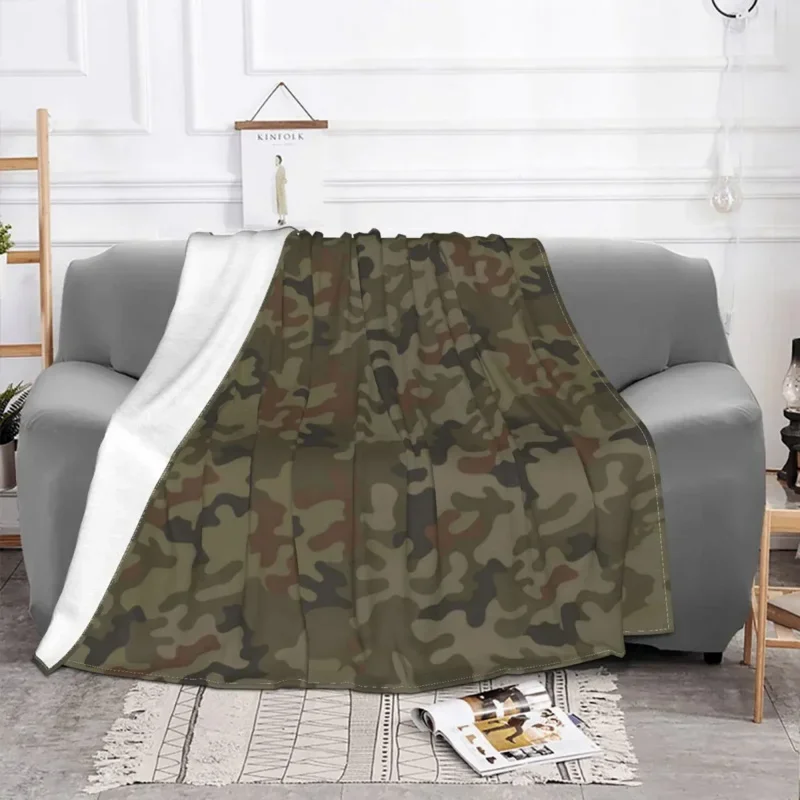 

Polish Camouflage Grom Camo Fleece Printed Armed Army Multifunction Super Soft Throw Blanket For Home Couch Bedspreads