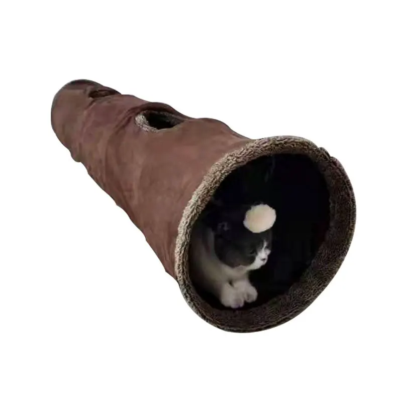 

2022 New Cat Tunnel Suede Fabric Puppy Rabbit Play Chase Hide Tunnel Tube Indoor for Game Exercising Hiding Training Pet Toys