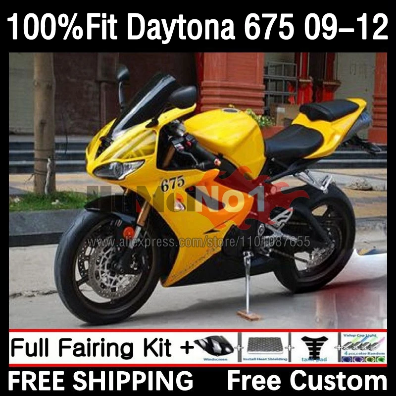 

Injection Mold Fairing For Daytona 675 09 10 11 12 46No.61 Daytona675 Daytona 675 2009 2010 2011 2012 OEM Body Kit Yellow black