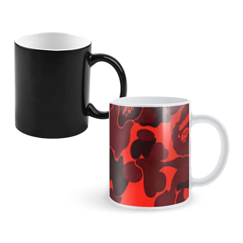 

Creative color change mug pattern printing camouflage ceramic mug Hot Coffee cup breakfast cup mug friend gift