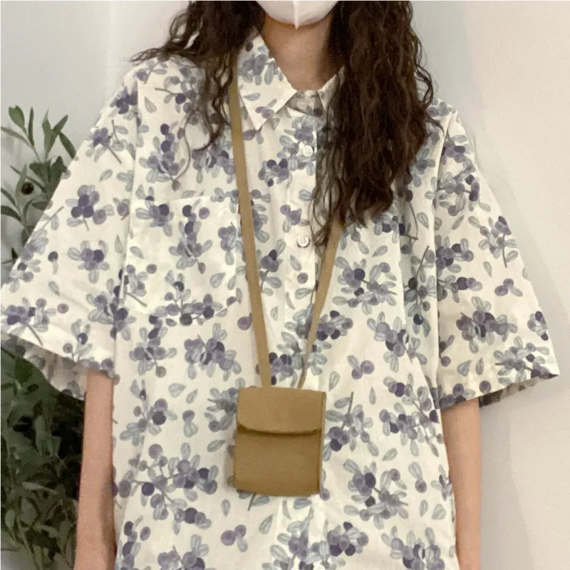 

Блузка DAYIFUN женская с цветочным принтом, свободная рубашка в винтажном стиле, с лацканами, в американском стиле, повседневная, лето 2023