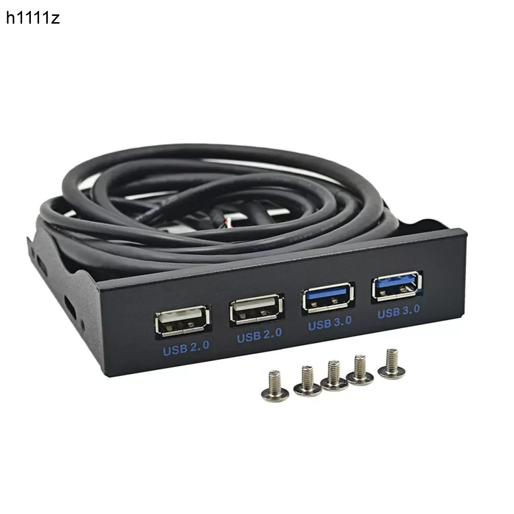 H1111Z HUB USB 2.0 USB 3.0 4 Port Front Panel USB3.0 Hub Splitter Internal Combo Bracket Adapter for Desktop 3.5 Inch Floppy Bay