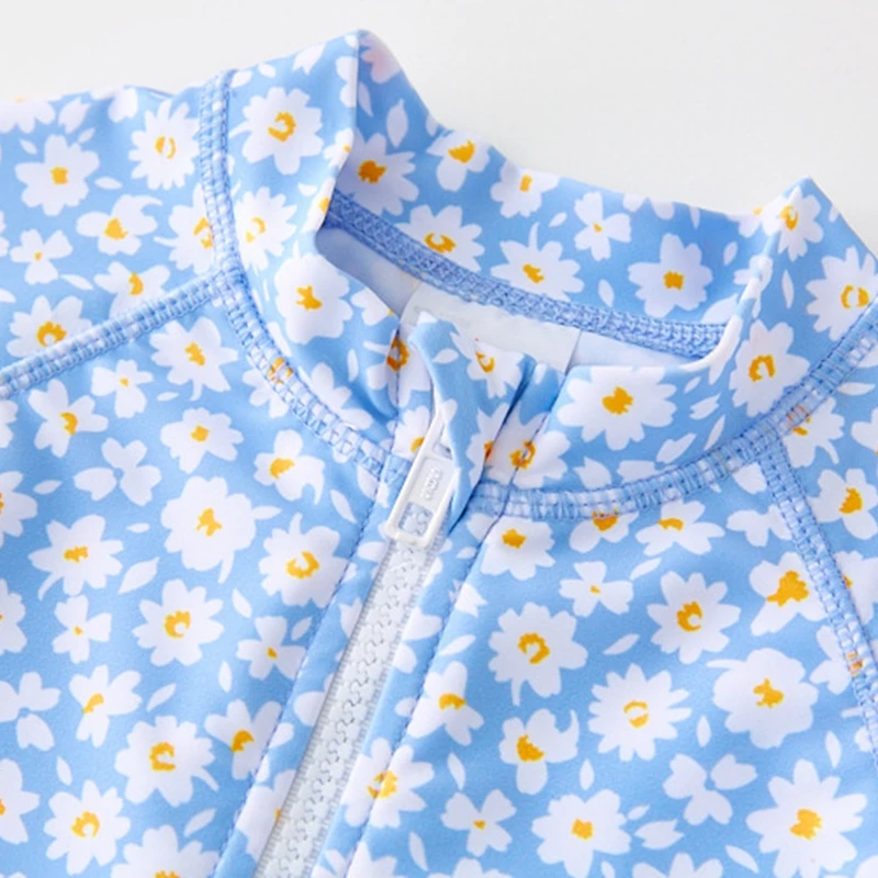 Swimsuit for Girls Floral Baby Girl Swimwear One Piece with Cap Infant Toddler Bathing Suit Kids Summer UPF50 Beach UV Clothes