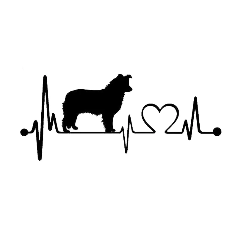

Граница колли собака сердцебиение переводная картинка наклейки автомобильный чехол царапины декоративные аксессуары 19*8,3 см