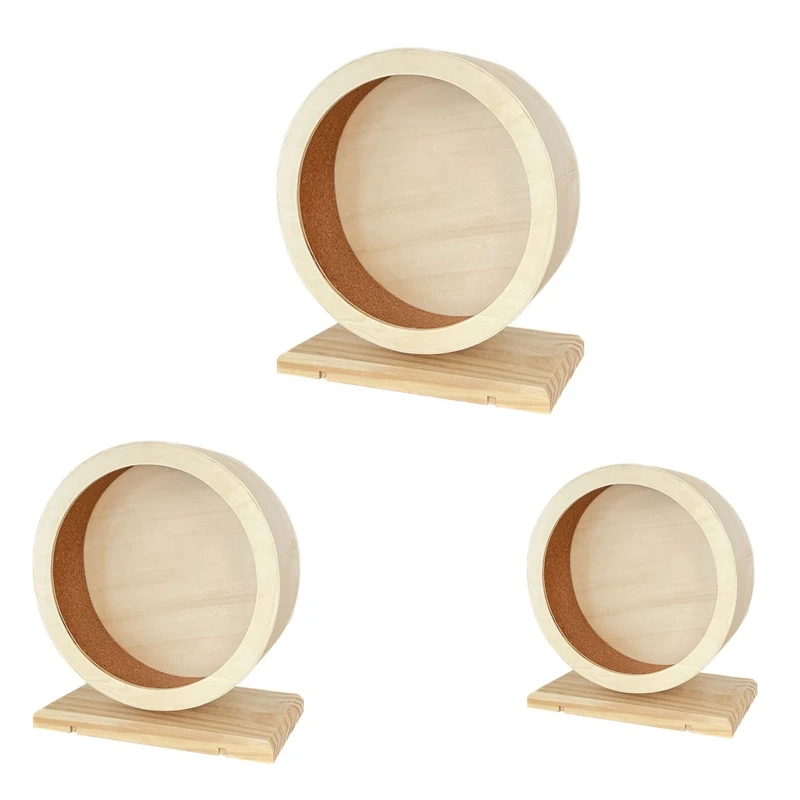 

Hamster Roller Wheel Wood Silent Running Toy Gerbil Rotatory Cage Mice Chinchillas Hamster Wooden Toy Decor