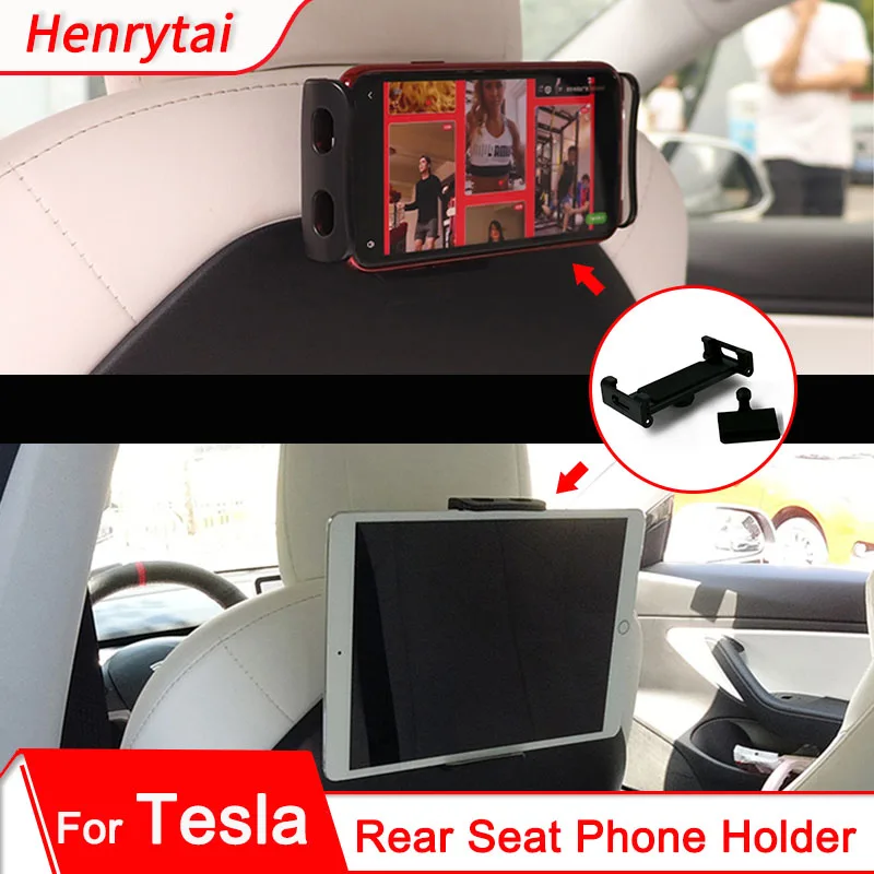 

2022 New Car Phone Mount Tablet Holder For Tesla Model 3 Y X S Back Seat Adjustment Cellphone IPAD Universal Bracket Accessories