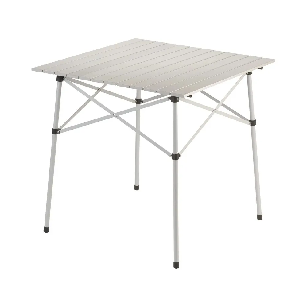

Compact 27.6" X 27.6" X 27.6" Roll-Top Aluminum Adult Camping Table Silver Free Shipping Portable Folding Tables Furnishings