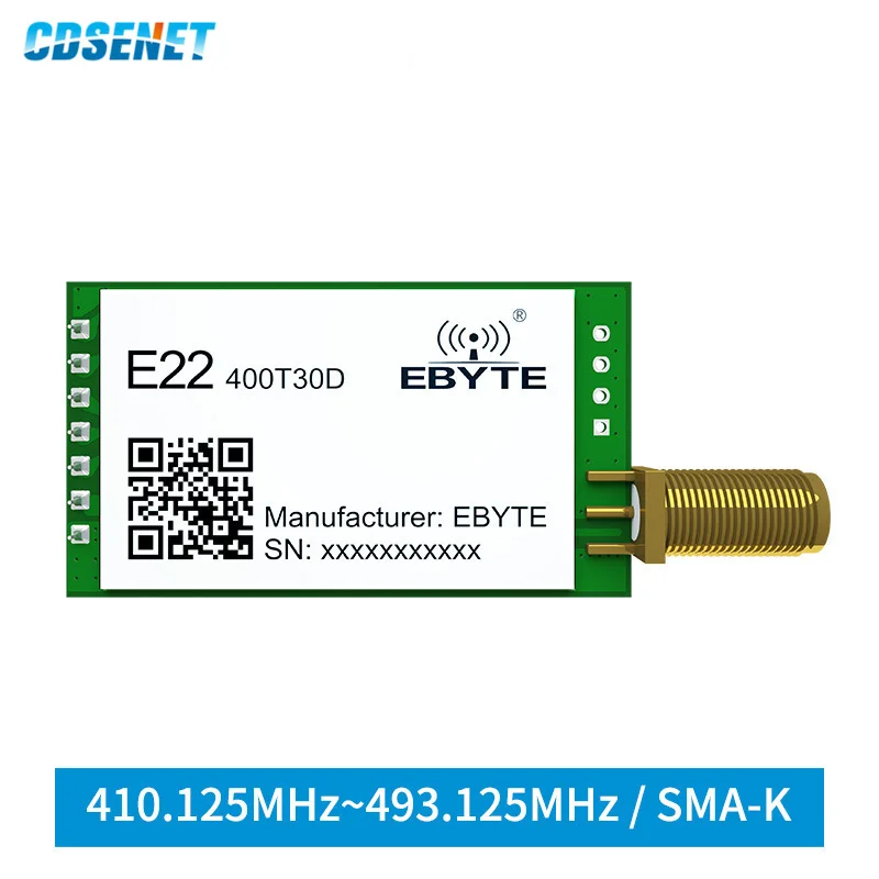 

5P SX1262 LoRa Wireless Module 433MHz 470MHz 490MHz CDSENET E22-400T30D 30dBm 10km UART RF Chip Transceiver Receiver Transmiter
