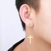 1pc stainless steel cross earrings set men women earrings small huggie hoop cross earrings