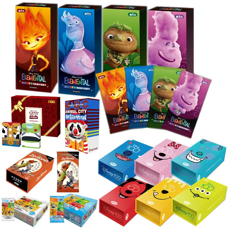 

New CARD.FUN Genuine Disney Pixar Crazy Elements City Movie Film Card Game Hobby Children Gift Toy Collection Card