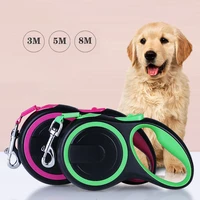 3 8m automatic retractable dog leash for large dogs durable nylon retractable dog walking harness leads strong pet leash rope