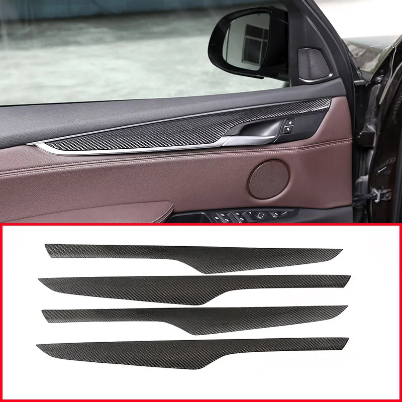 

4pcs Real Carbon fiber For BMW X5 F15 X6 2014-2018 Interior Door Decoration Panel Cover Trim Car Accessories Y