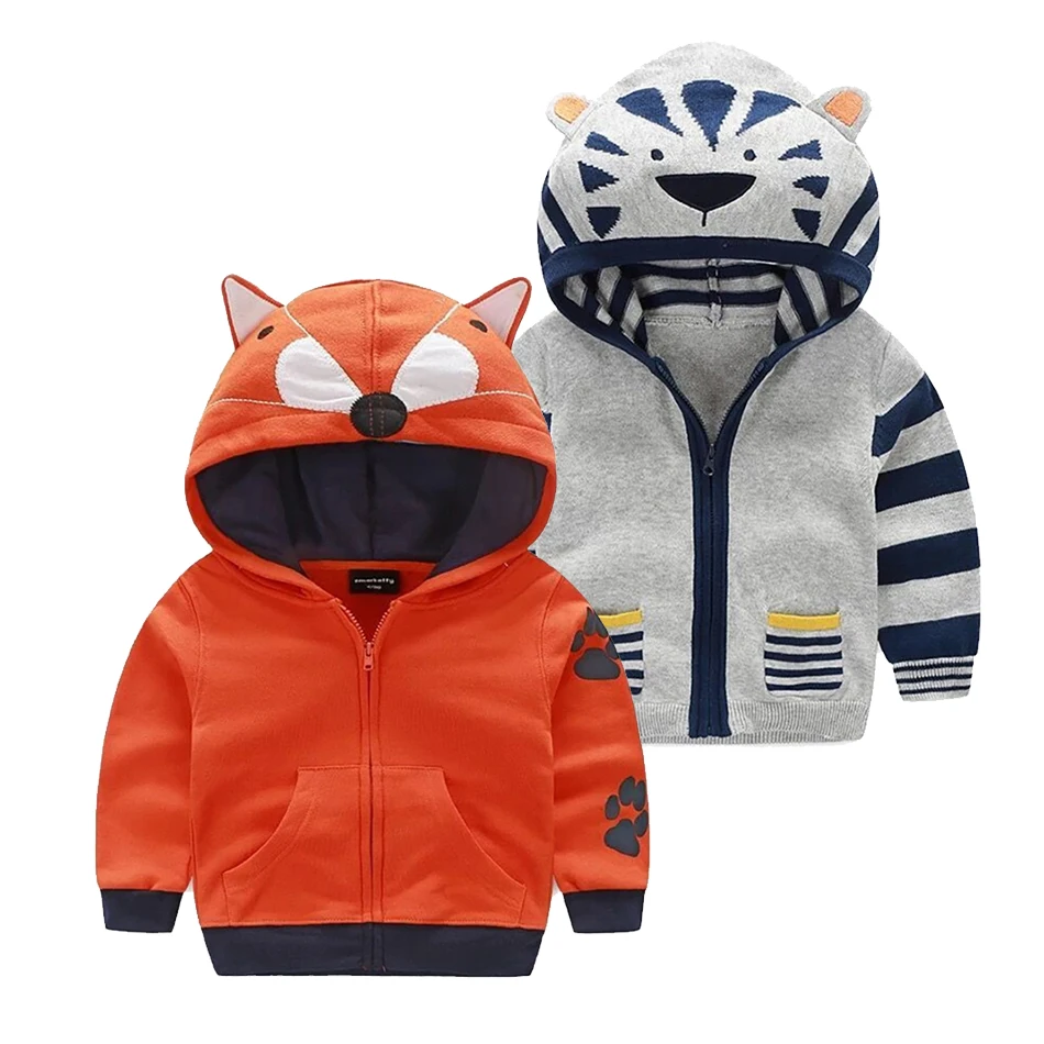 

Kids Cartoon Coat Hoodies Tiger Jacket for Boy Girl Fox Animal Ear Hoody Kids Hooded Toddler Autumn Spring 18-6Y JYF