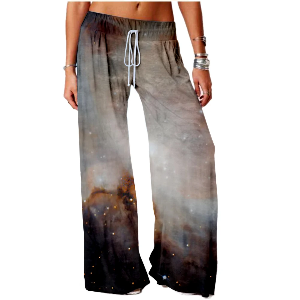 

Cross Border Women's Starry Sky Print Track Pants Wide-Leg Track Pants