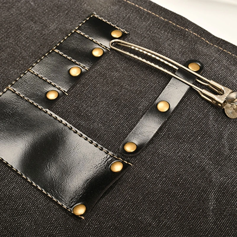 

Canvas Work Apron with Pockets Cross Straps Salon Hairdresser Woodworking Bib