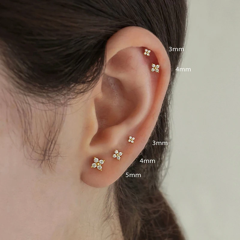 

New Dainty Small Flower Stud Earrings Women Fashion Fresh Style Delicate Girl Gold Color Jewelry Drop Shipping