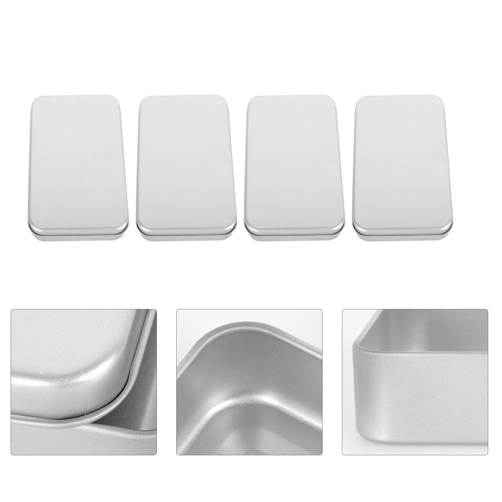 

4Pcs Tinplate Cards Storage Box Plaything Game Cards Container Durable Case