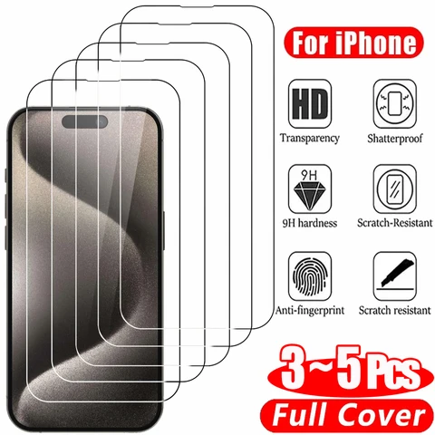 айфон 17 про макс Прозрачная стеклянная пленка для iPhone 17 16 15 Pro Max Защита экрана для iPhone 11 12 13 14 15 Pro закаленное стекло для iPhone13 Mini 16 Plus Glass