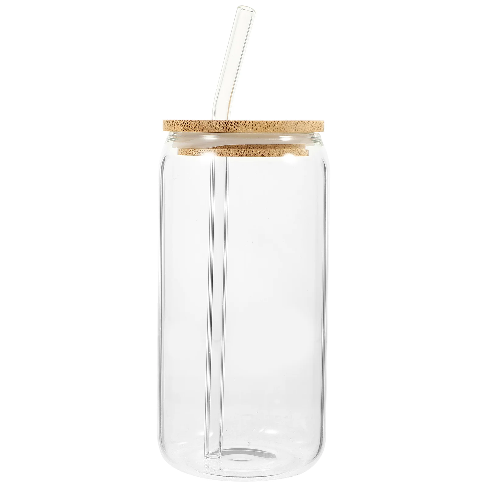 

Clear Glass Coffee Cup Household Beverage Tea Cup Milk Tea Cup with Straw Lid