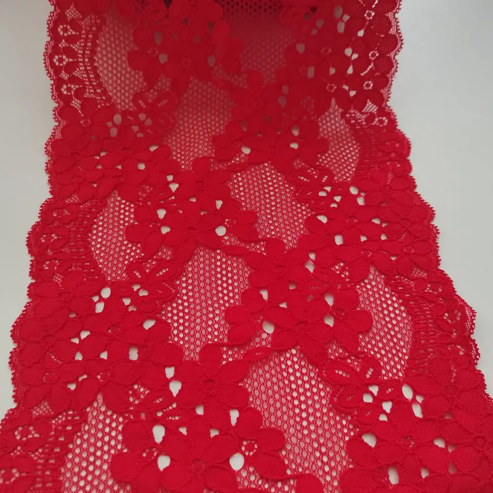 2 размера 17 см в ширину с красным кордом тянущиеся эластичные кружевные тримминги