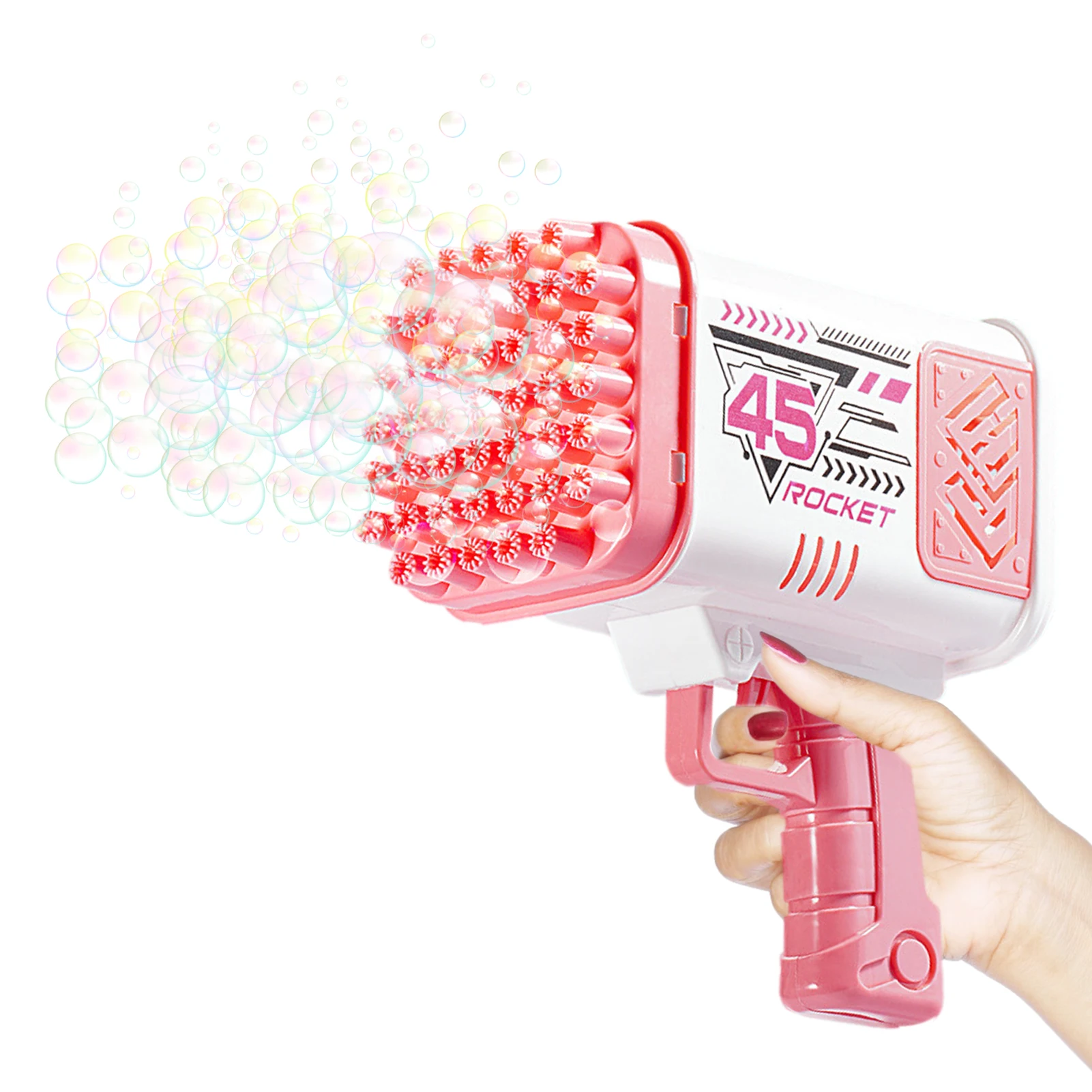 

45 Holes Bubble Maker Toy Portable Bubble Guns Toys For Kids Summer Games Automatic Electric Bubbles Blower Blaster For Summer