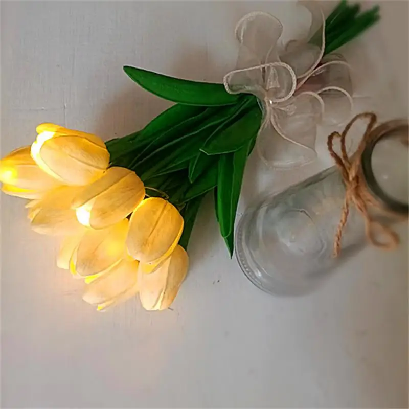 

Photo Props Luminous Tulips Party Decoration Creative Night Room Decor 10/15heads Led Tulip Flower Lamp Banquet