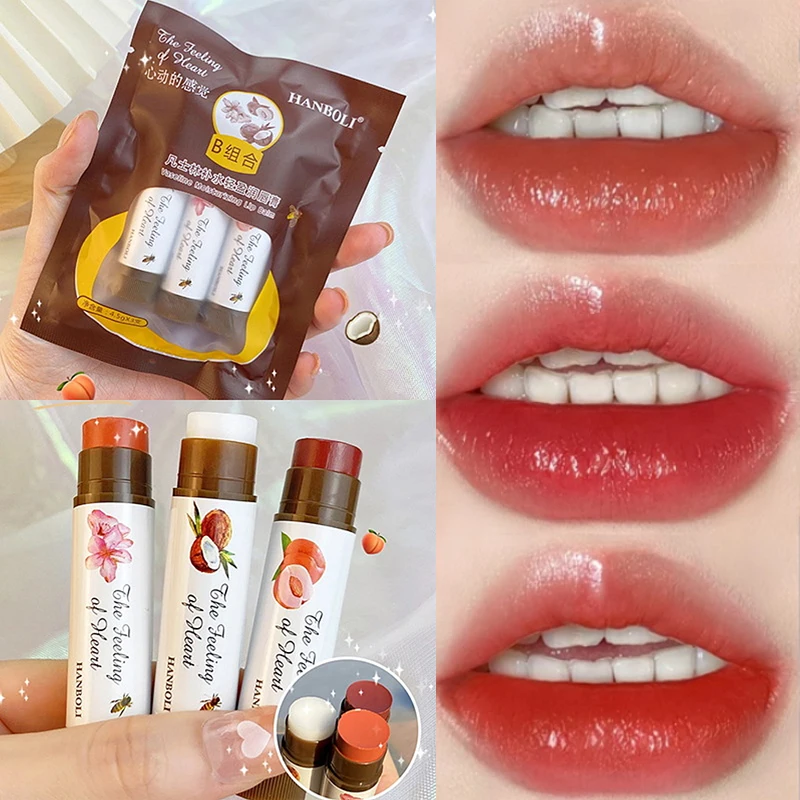 

Color Change Lip Balm 4 Colors Fruit Lipstick Lips Tint Makeup Long Lasting Moisturizing Lip Gloss Skin Care Cosmetics 1/3pc Set