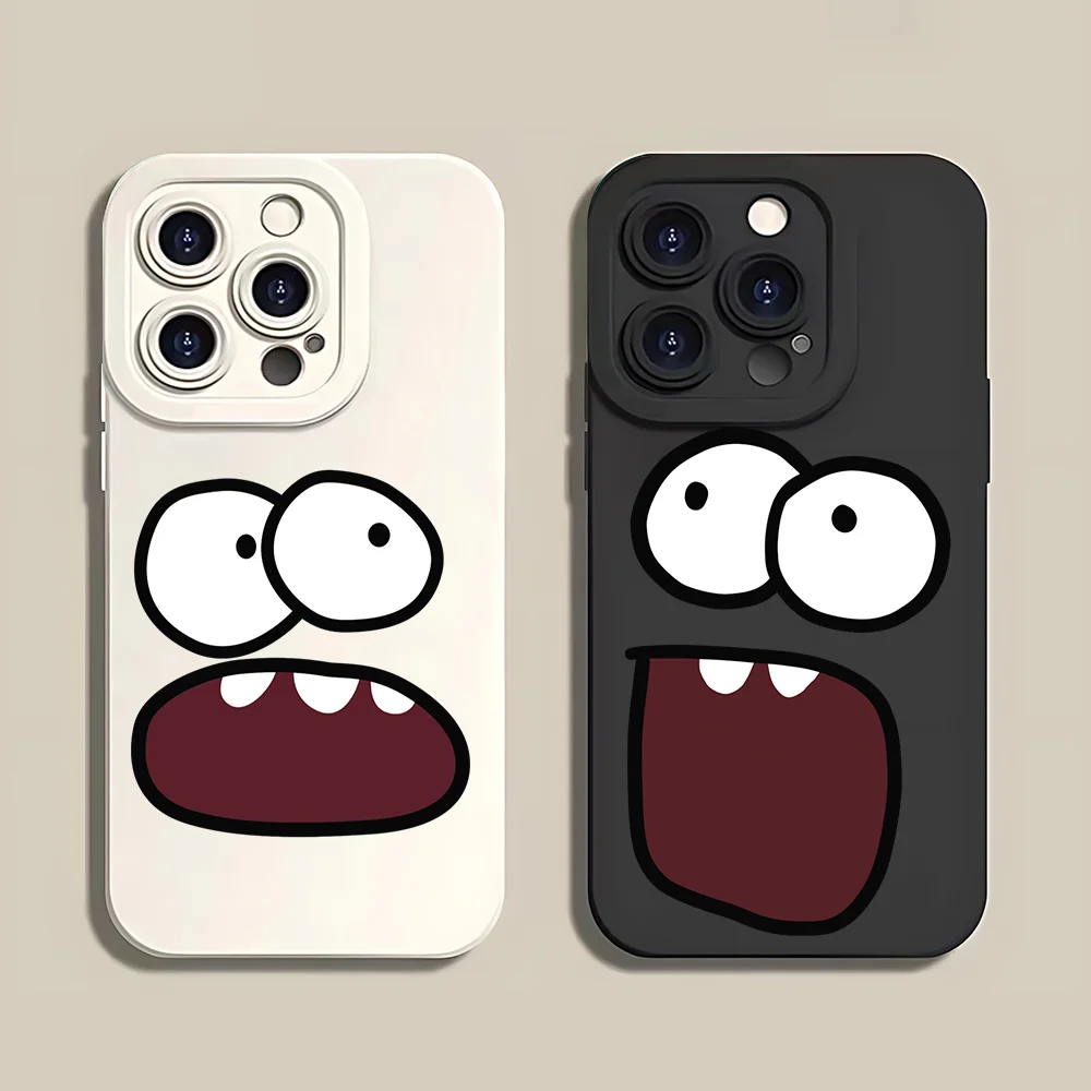 Cartoon Three Buckteeth Pupil Full Screen Silicone Phone Case for VIVO Y15S Y19 Y20 Y21 Y50 Y67 Y72 Y75 Y81 Y91 V15 V20 PRO 5G
