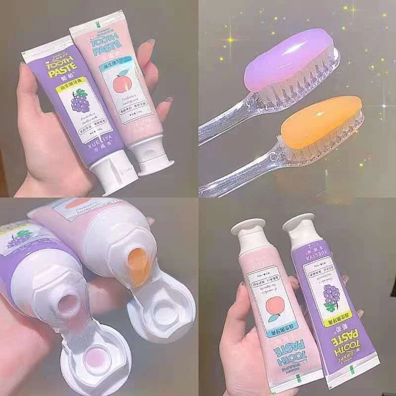 

New Product Peach Grape Fruit Flavor Baking Probiotic Toothpaste Teeth Whitening Remove Tooth Stains Freshening Breath 100g