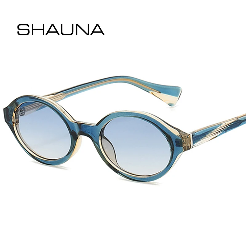 Фото Солнцезащитные очки SHAUNA Fashion, овальные, двухцветные, женские, люксовые, с защитой UV400, в стиле ретро-панк, с градиентом, мужские солнцезащитные очки №1