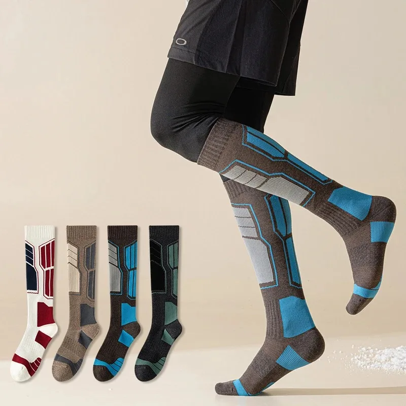 Мужские шерстяные чулки с петлями модные зимние теплые кашемировые длинные