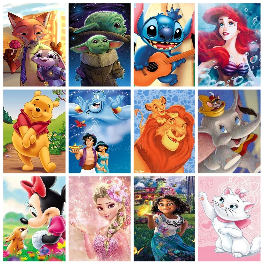 

Disney Diamond Painting Cartoon Character Full Round Diamond Mosaic Embroidery Cross Stitch Art Children's Room DIY Decoration