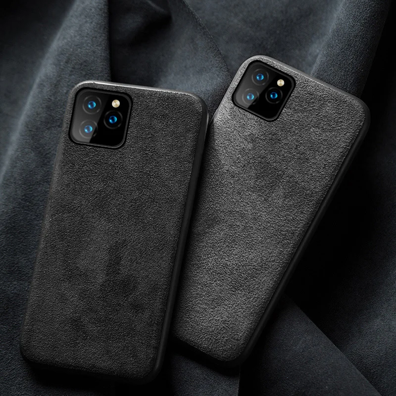 Genuine Cow Suede Leather Phone Case for iPhone 12 13 Pro Max 13 Mini 11 Pro Max X XR XS Max 6 6S 7 8 Plus SE 3 2022 2020 Cover
