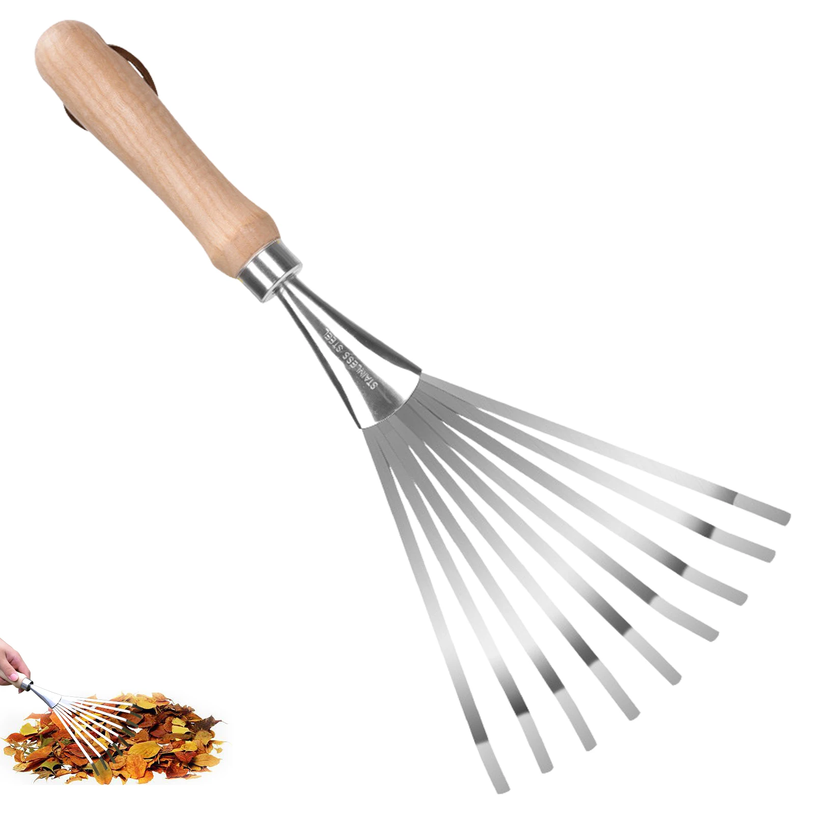 

Hand Rakes Stainless Steel Hand Tiller Short Handle Rake With Handle Garden Tools For Gardening Cultivating Loosening Soil