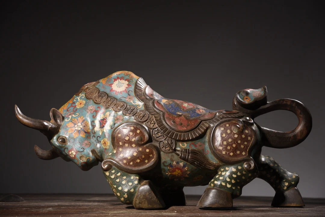 19-дюймовая коллекция тибетского храма старая фиолетовая бронза перегородчатая