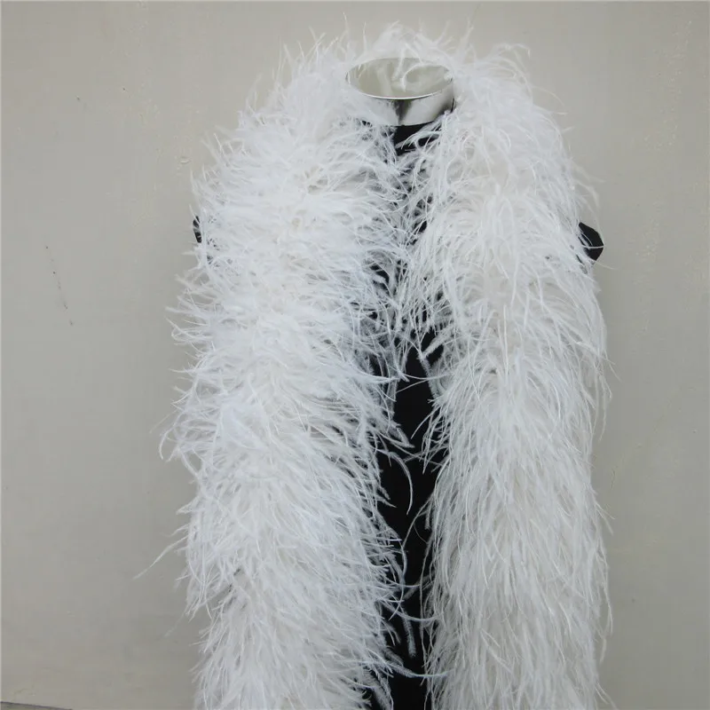 2 Meters gray ostrich feather boa Trims skirt Party Costume fluffy ostrich feathers For Crafts DIY decorations Plumes images - 6