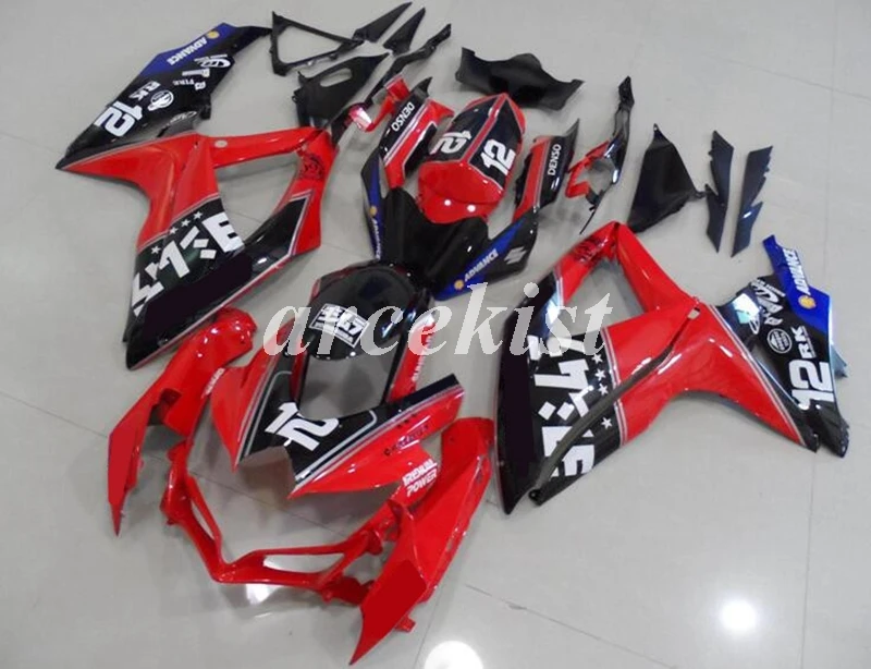

Injection mold New ABS Whole Fairings Kit Fit for suzuki GSX-R600 R750 600 750 K8 2008 2009 2010 08 09 10 Red Black