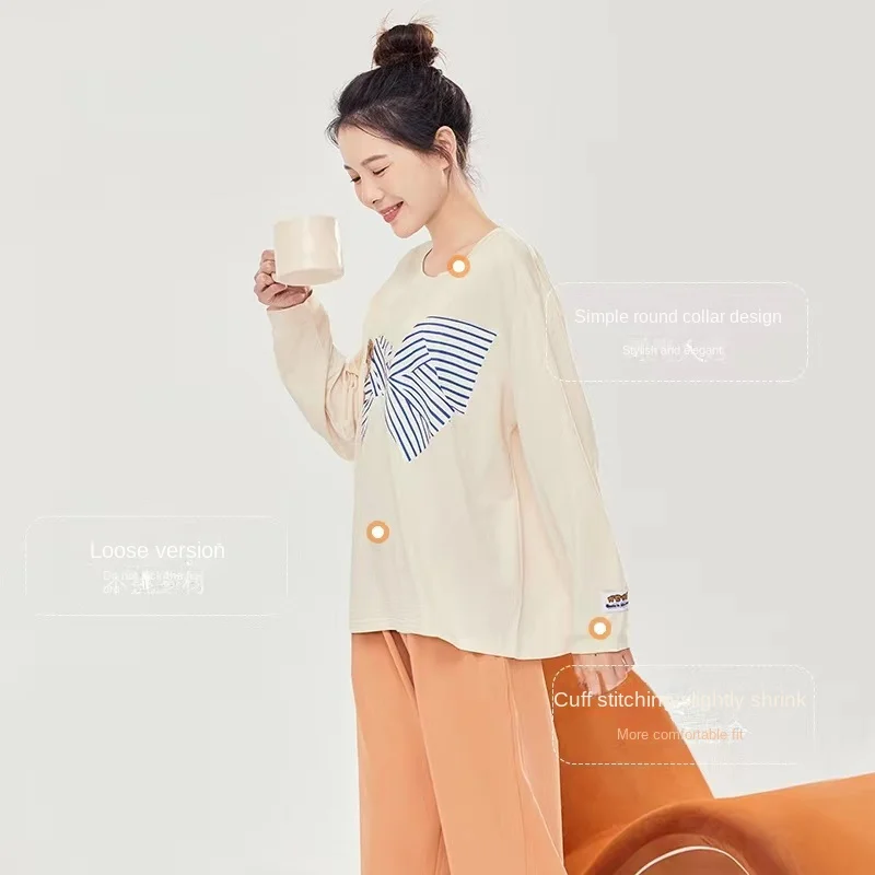 Pajama Dress Pajama Women's Spring and Autumn Style Milk Silk Simple Casual Long Sleeve Large Size women's home Nightwear